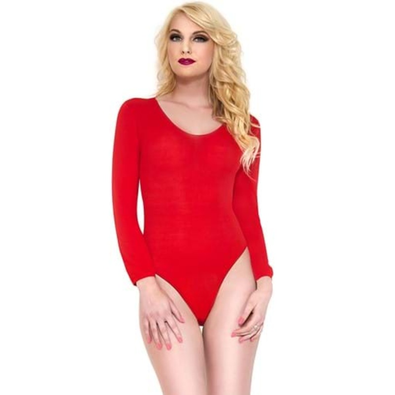 Red Basic Bodysuit for Women Standard