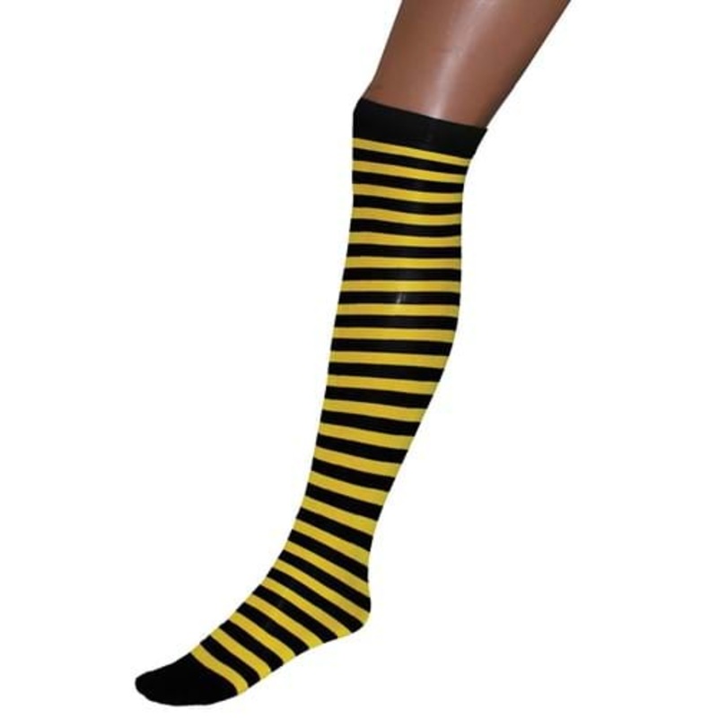 Yellow/Black Over the Knee Stockings for Women Standard