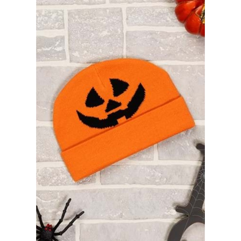 Jack-O-Lantern Halloween Adult Beanie Standard