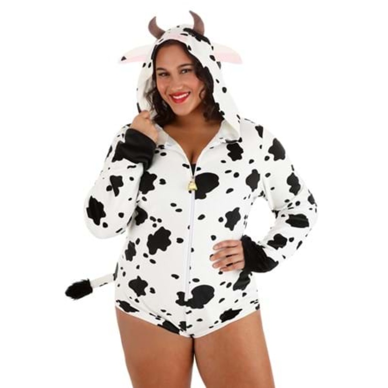 Plus Size Cow Costume Romper for Women 1X