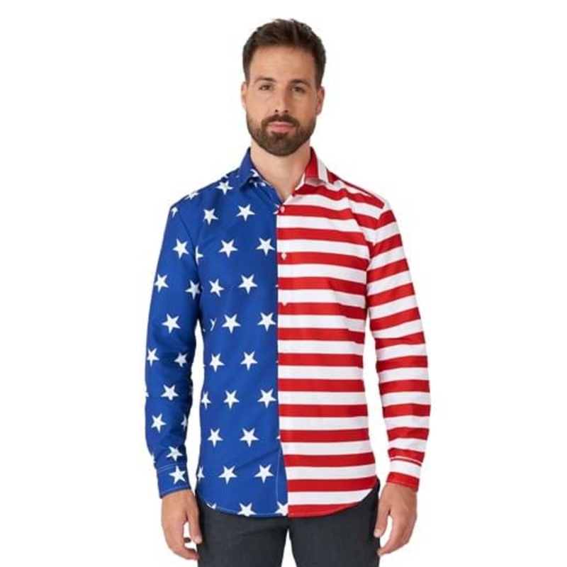Suitmeister USA Flag Shirt for Men Small