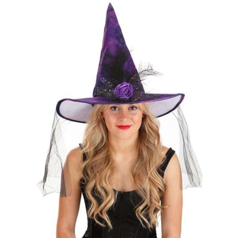 Women's Elegant Purple Witch Hat Standard