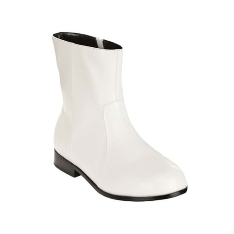 White '70s Costume Boots for Adults Size 9