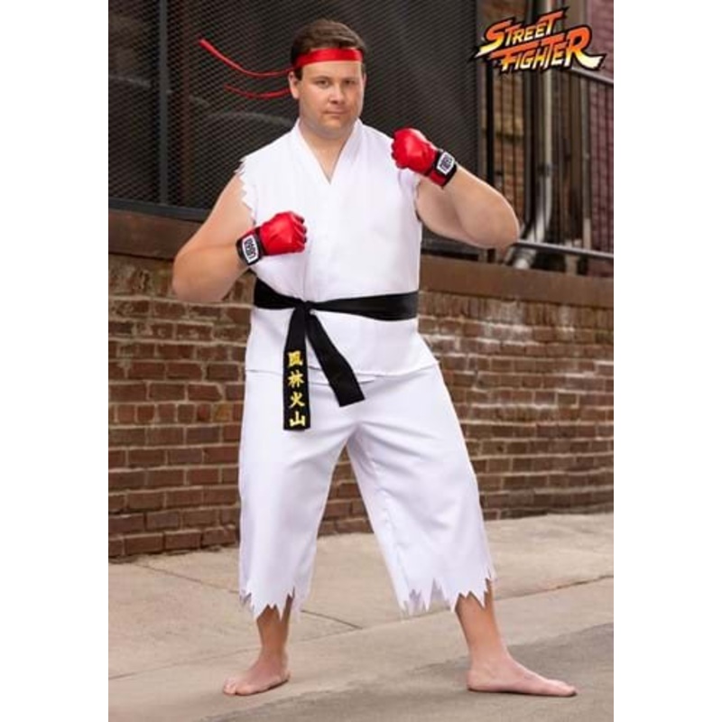 Men's Plus Size Street Fighter Ryu Costume 2X