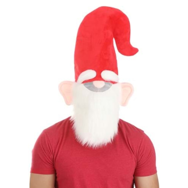 Oversized Red Gnome Hat with Beard Standard