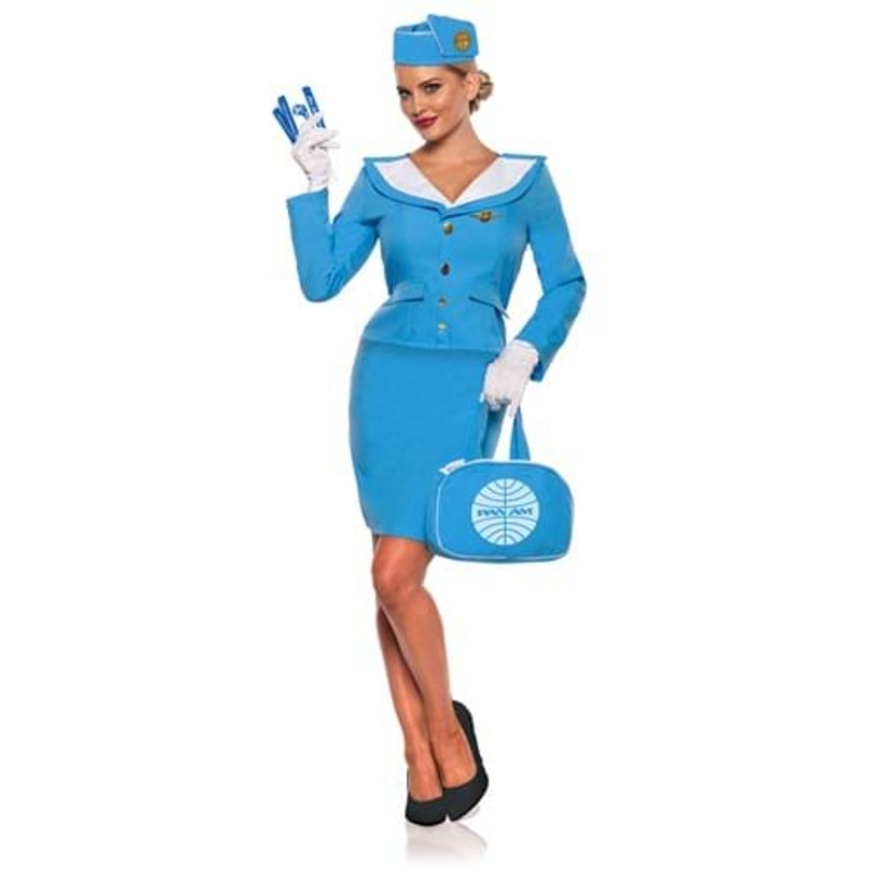 Panam Airlines Flight Attendant Costume for Women Medium