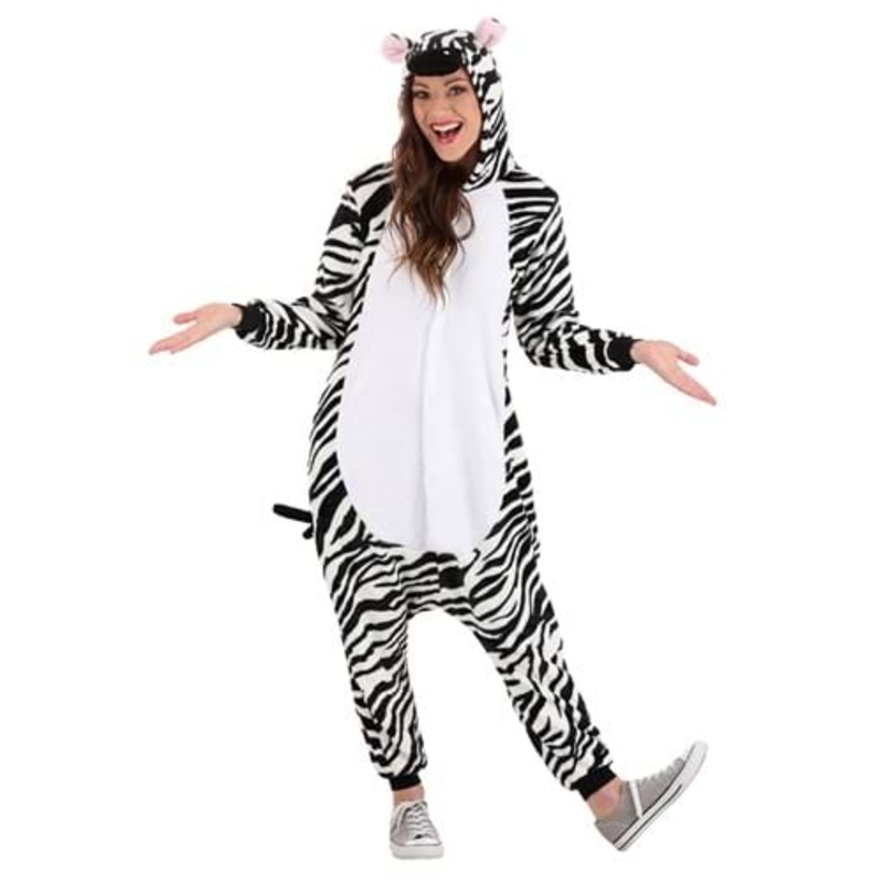 Zebra Onesie for Adults Small