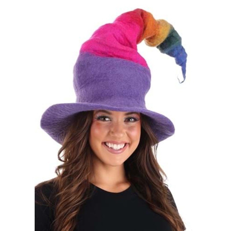 Adult Rainbow Borealis Heartfelted Witch Costume Hat Standard