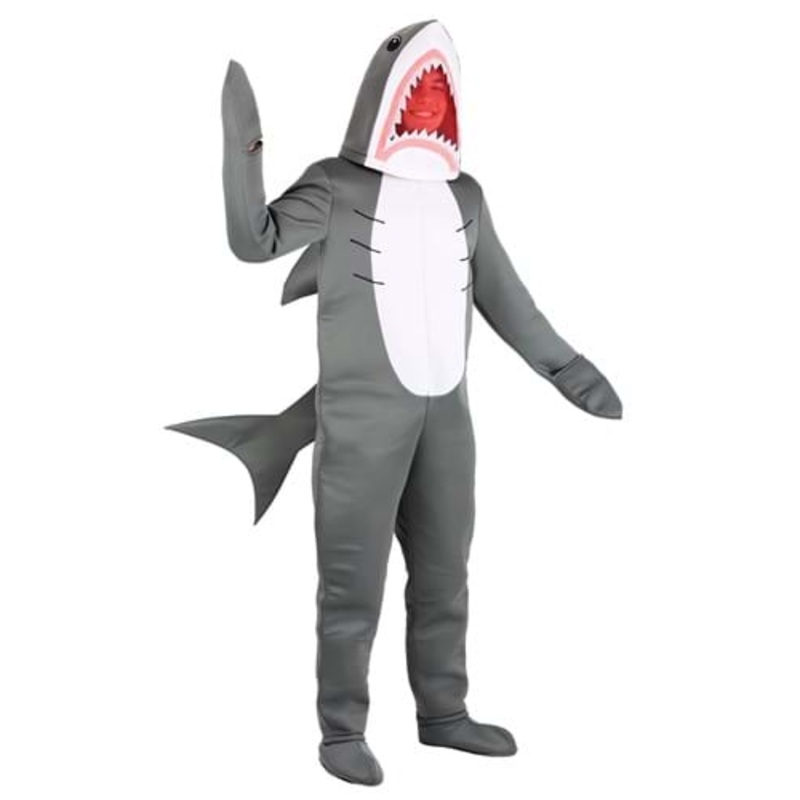 Adult Shark Mascot Head Costume Large