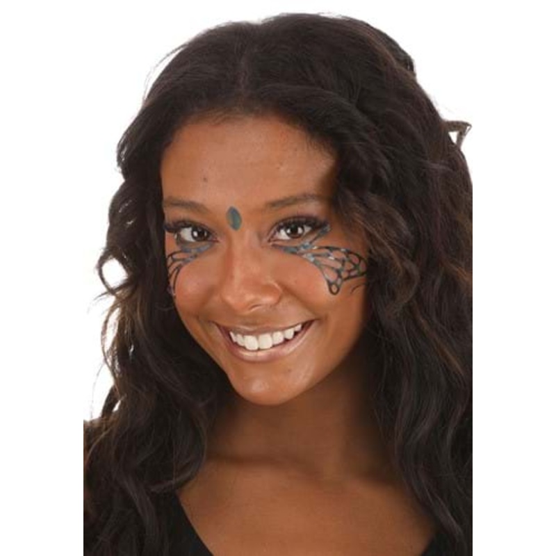 Dark Rainbow Monarch Wing Holographic Face Decals Standard