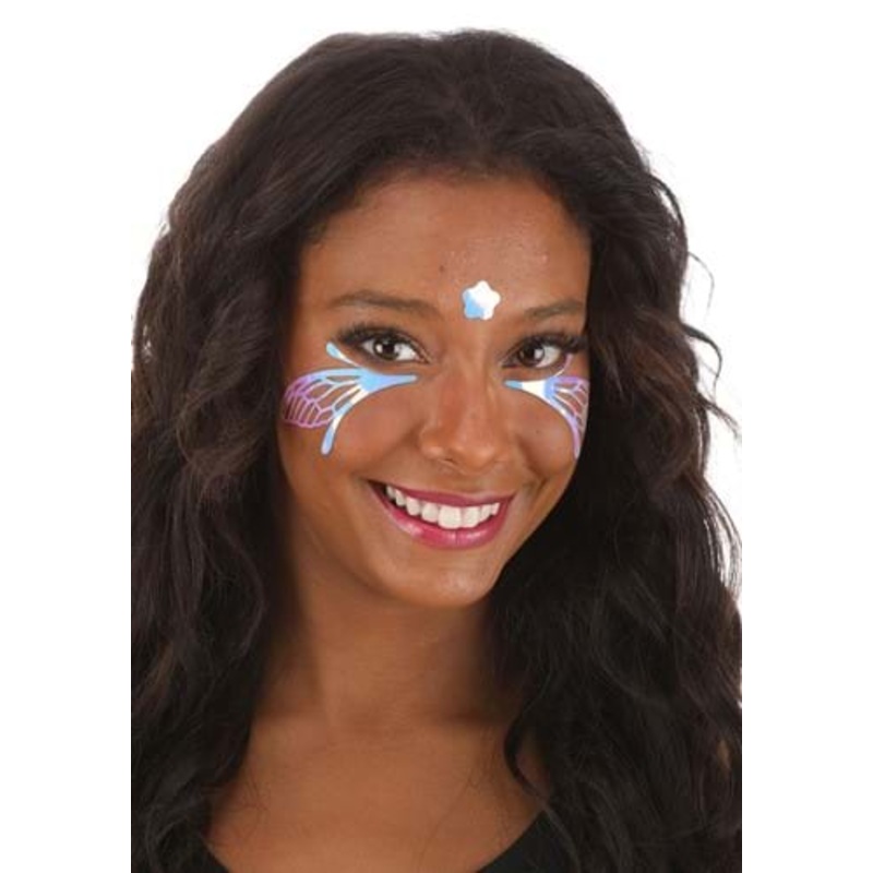 Electric Opal Lace Wing Holographic Face Decals Standard