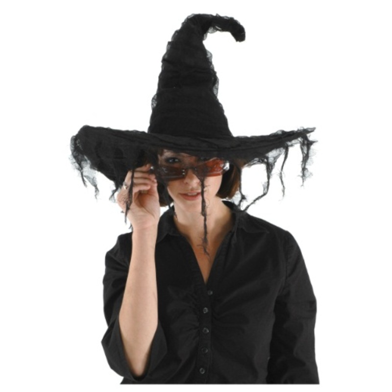 Grunge Witch Black Costume Hat Accessory Standard