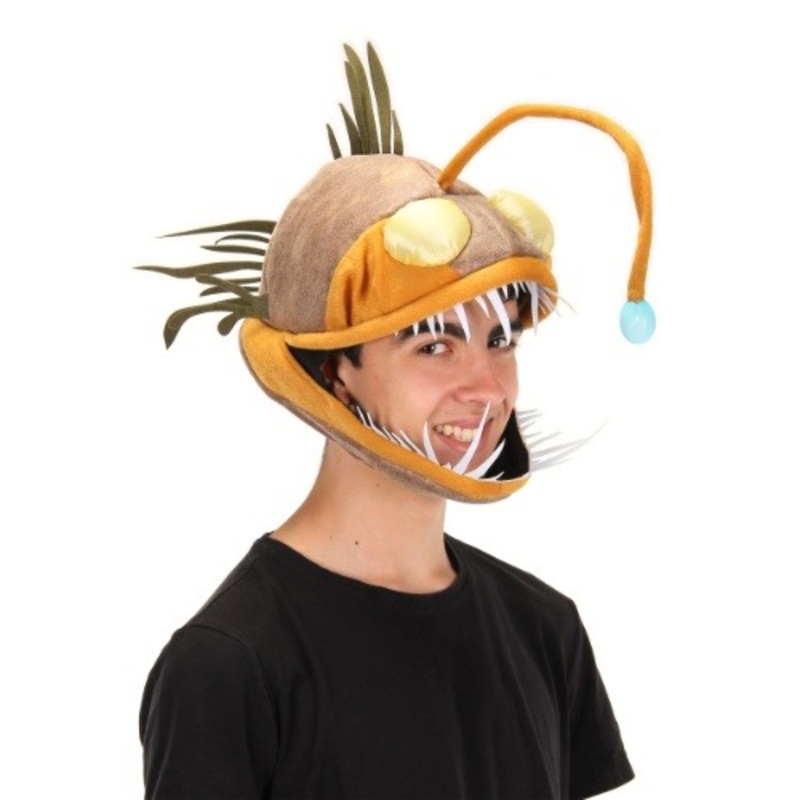 Light-Up Angler Fish Jawesome Costume Hat for Adults Standard
