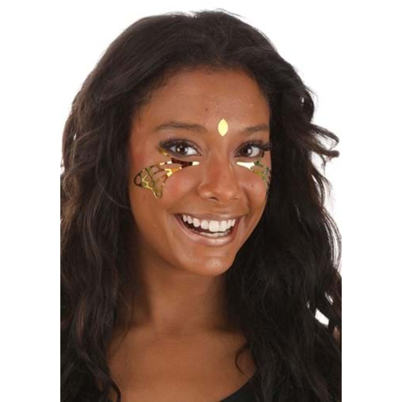 Orange Ember Monarch Wing Holographic Face Decals Standard