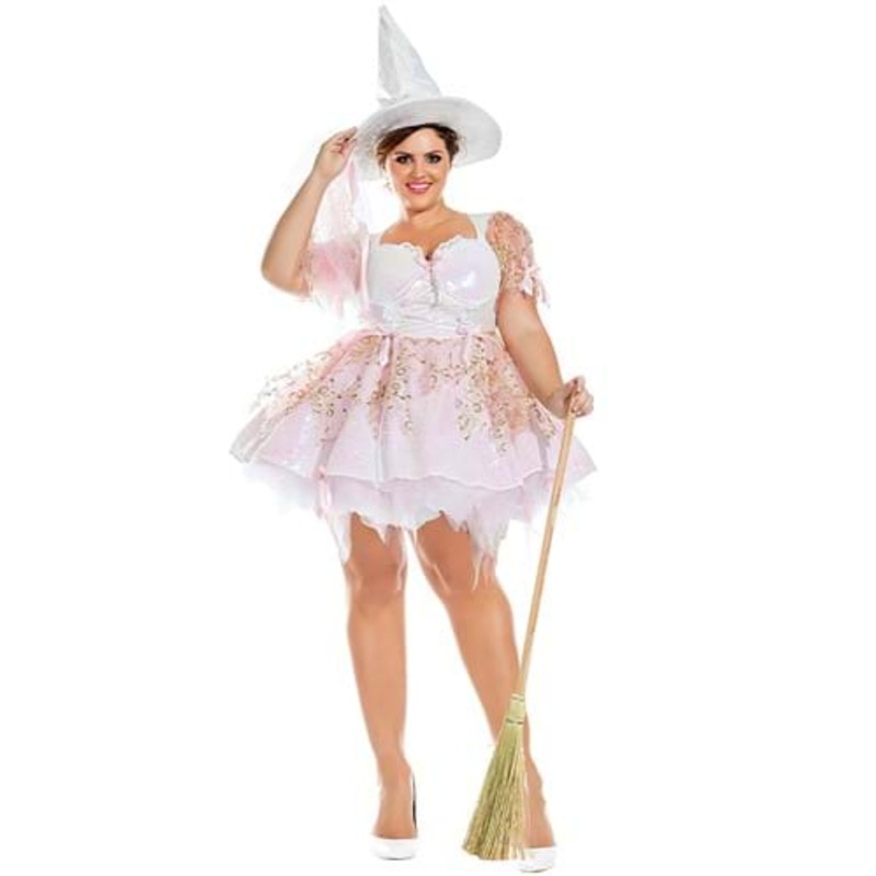 Sexy Women's Plus Size White Magic Witch Costume 1X