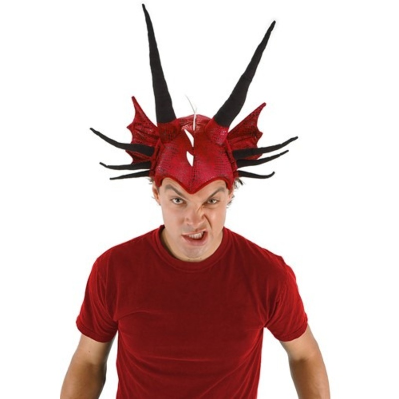 Soft Horned Dragon Costume Hat Accessory Standard