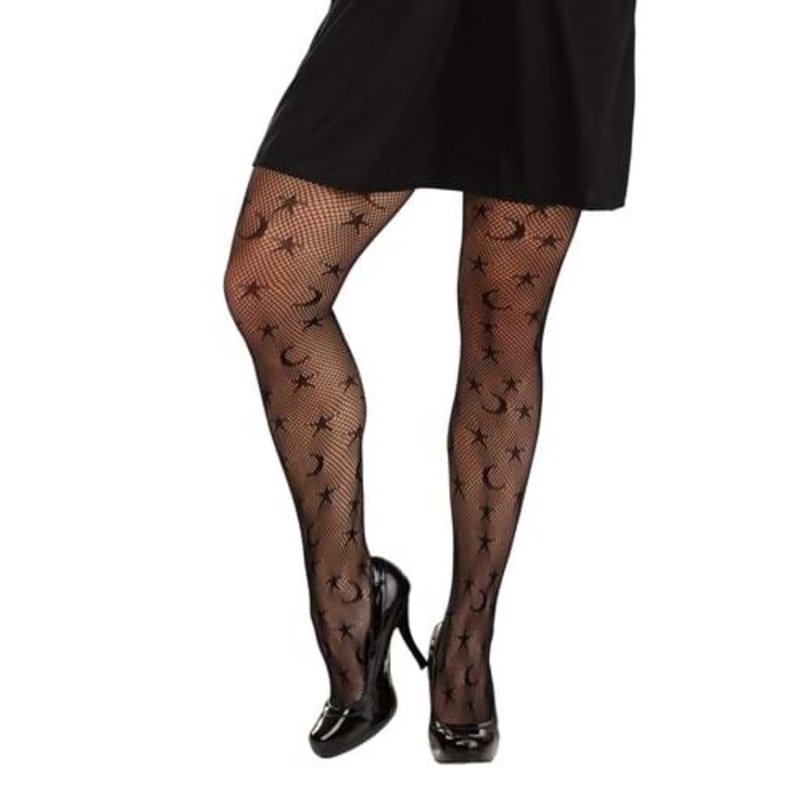 Women's Star and Moon Black Tights Standard