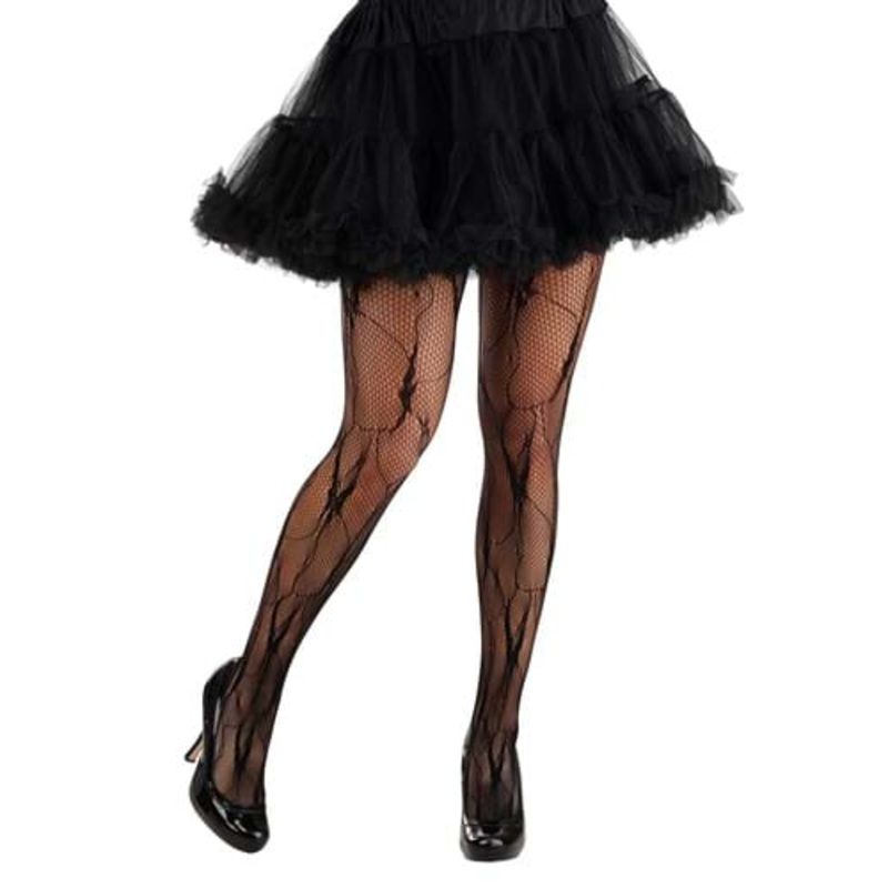 Black Vein Fishnet Tights for Women Standard