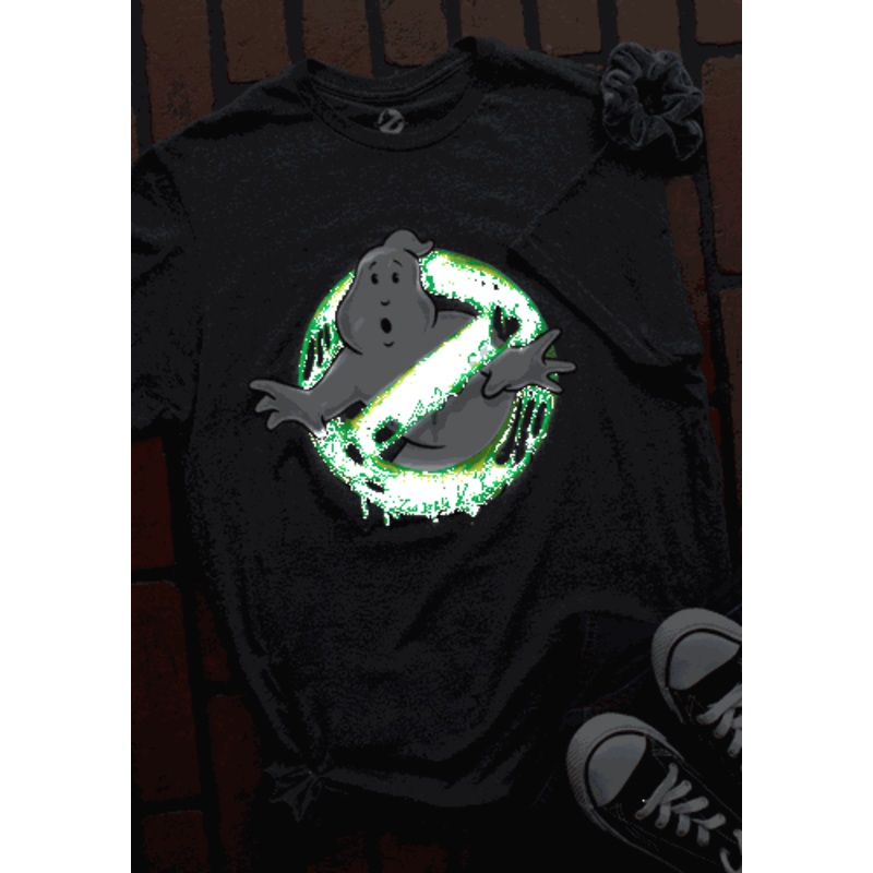 Ghostbusters Logo Slimy Glow in the Dark Adult T-Shirt Small