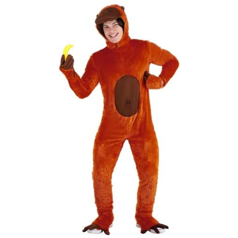 Orange Orangutan Costume for Adults Medium