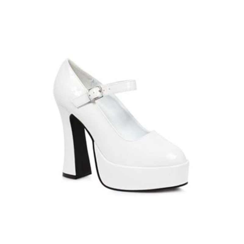 White Platform Mary Jane Heels for Women Size 6