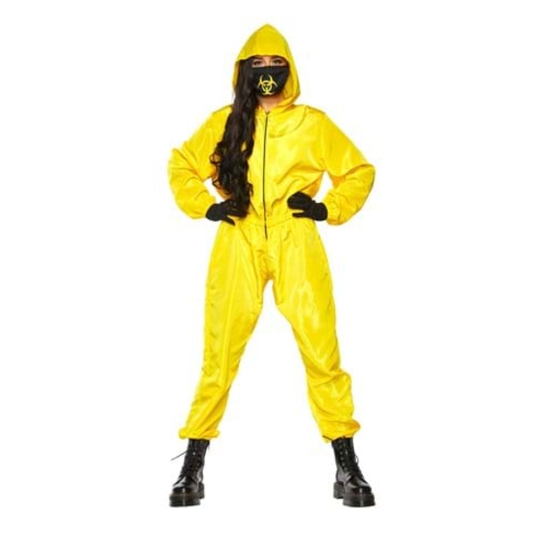 Yellow Hazmat Suit Costume for Women Large