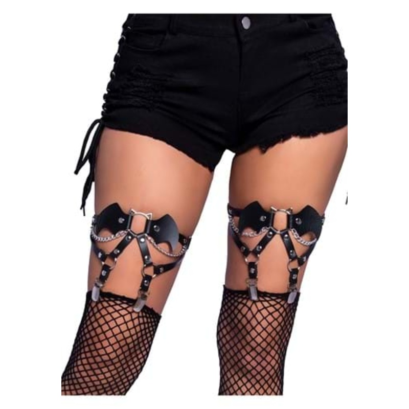 Bat Studded Thigh High Garter for Women Standard