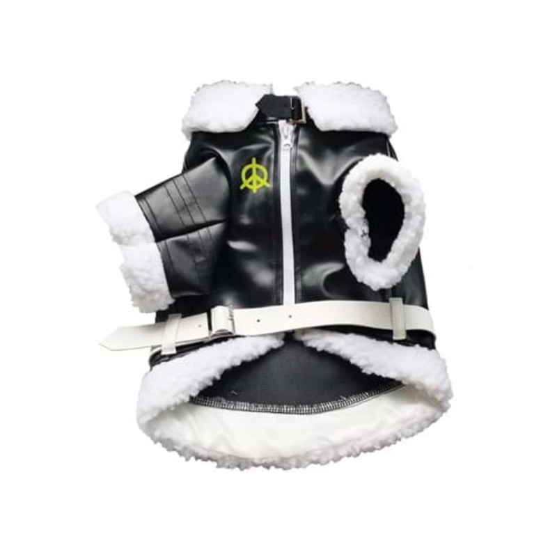 Leatherlike Bomber Jacket for Pets S