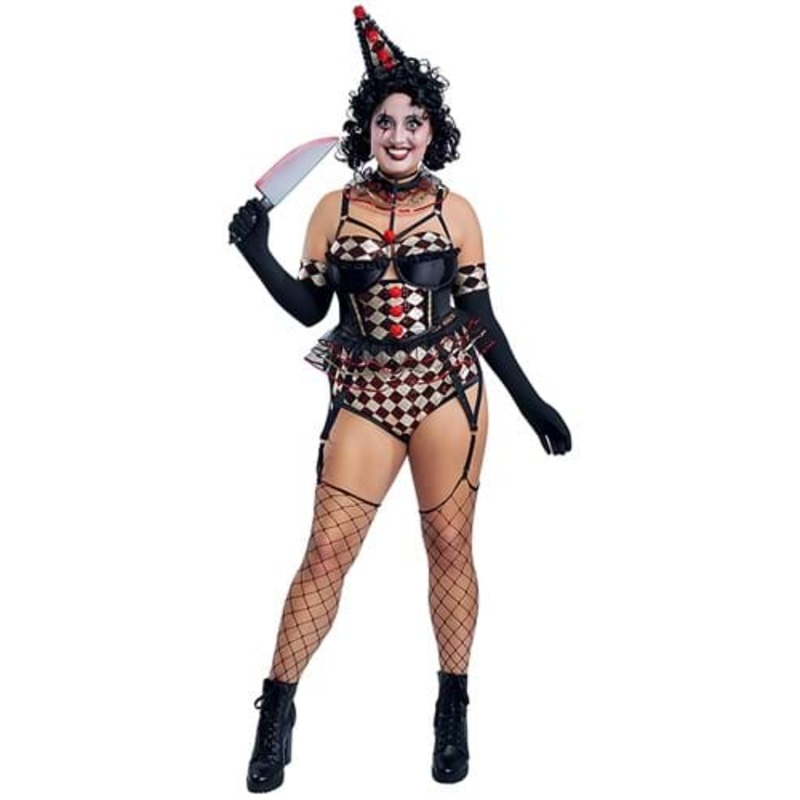 Plus Size Sexy Killer Clown Costume for Women 2X