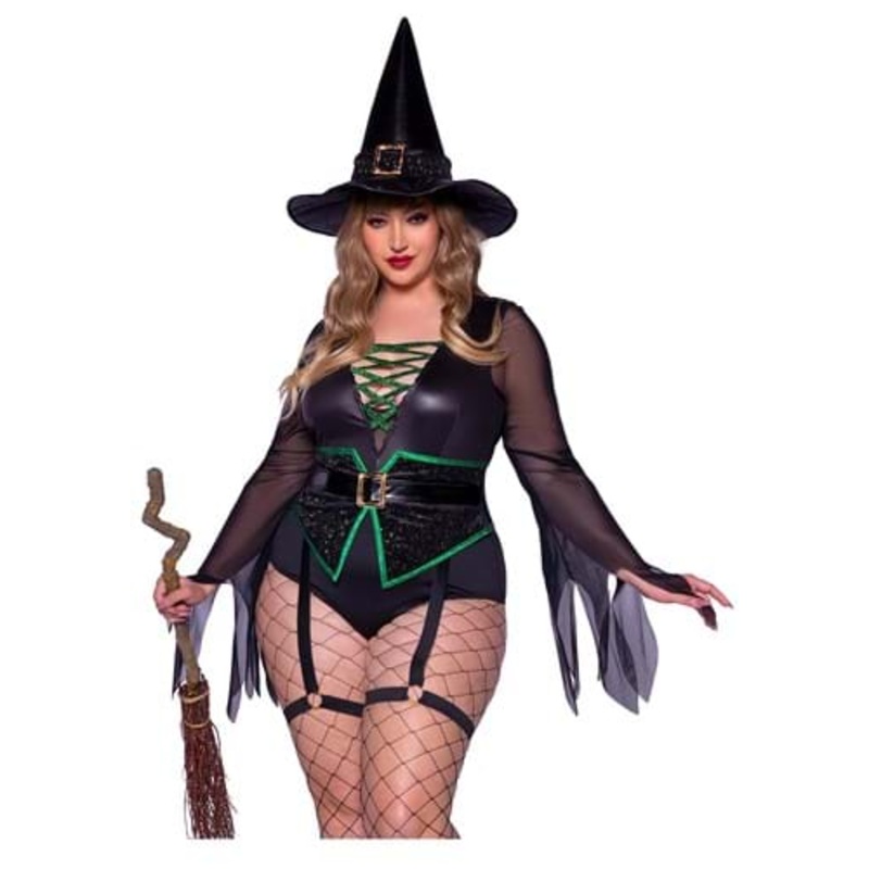 Sexy Plus Size Envious Witch Costume for Women 3X/4X