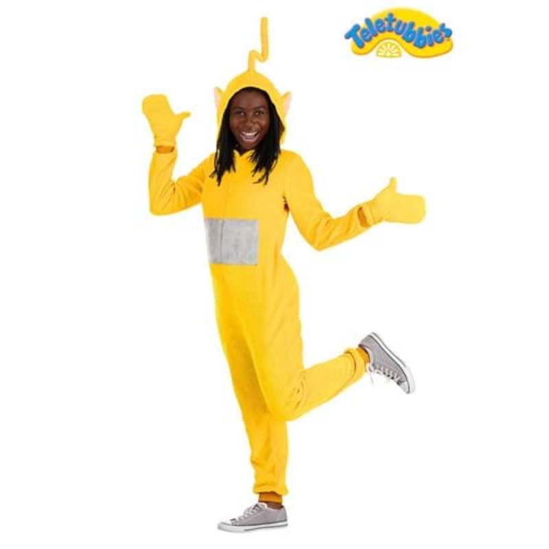 Teletubbies Laa-Laa Jumpsuit Costume for Adults X-Small