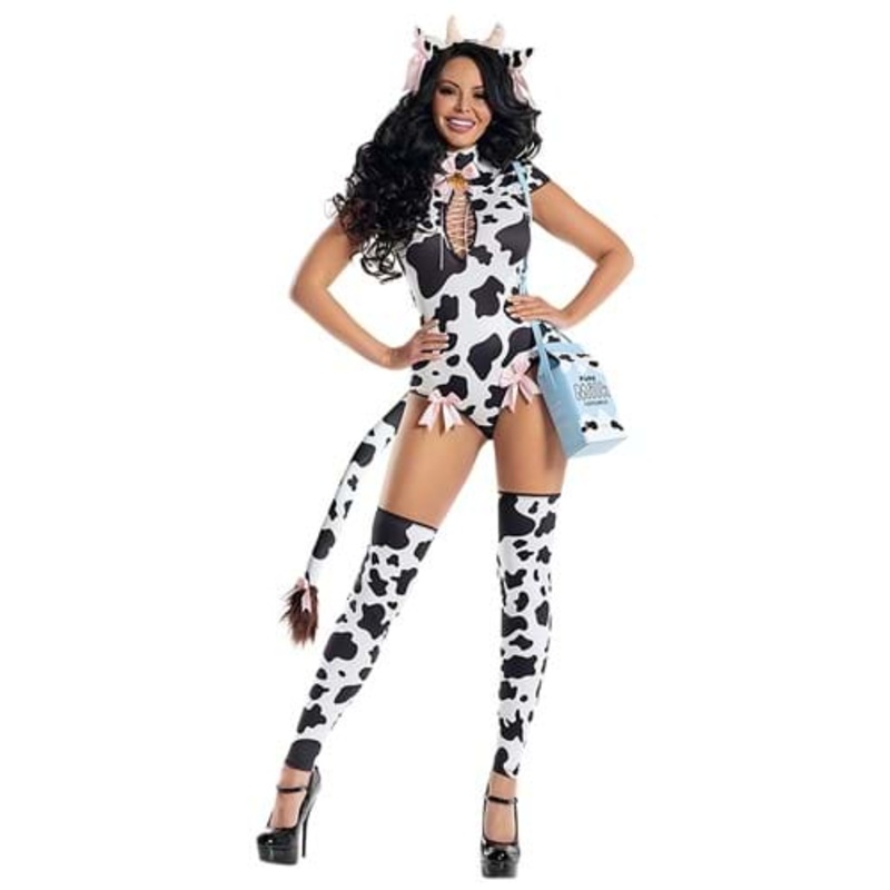 Women's Sexy Bessie Cow Costume Small
