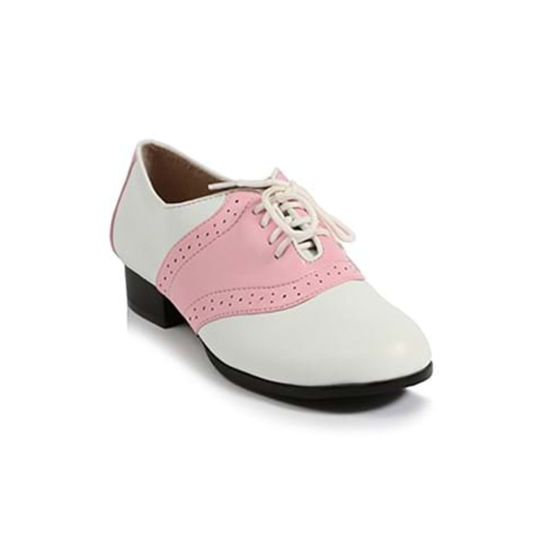 Women's White Pink Saddle Shoes Size 8