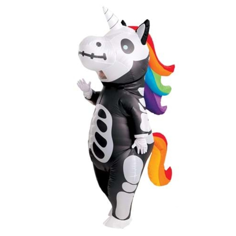 Adult Inflatable Skeleton Unicorn Costume Standard