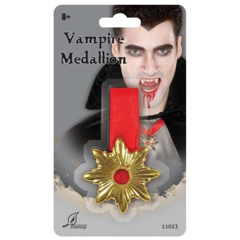 Vampire Gold Medallion Costume Necklace Standard