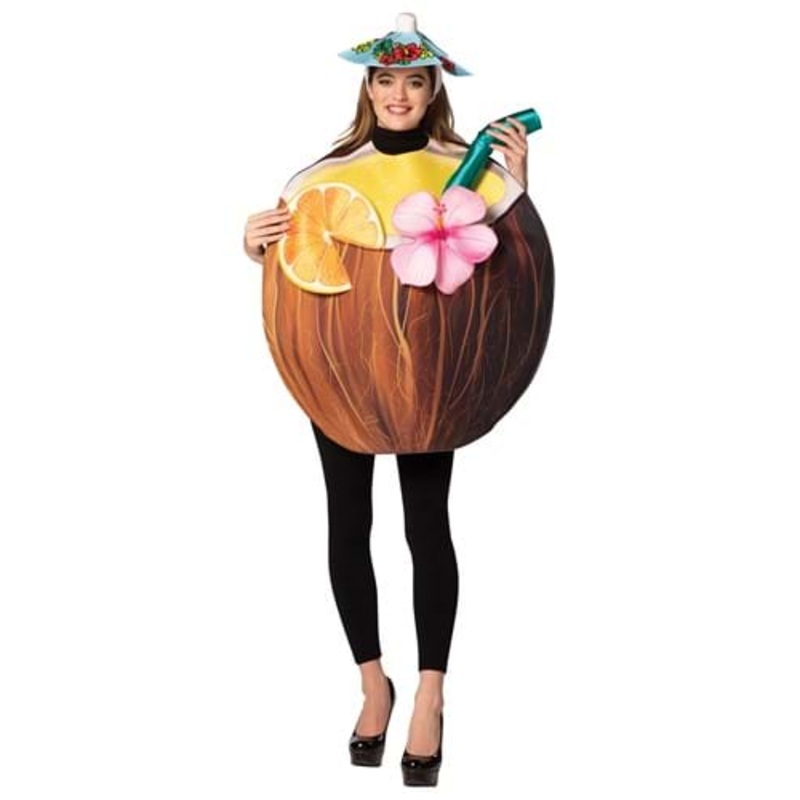 Coconut Cocktail Drink Costume for Adults Standard