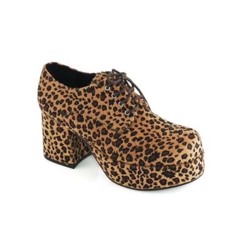 Leopard Platform Pimp Shoes for Men X-Small