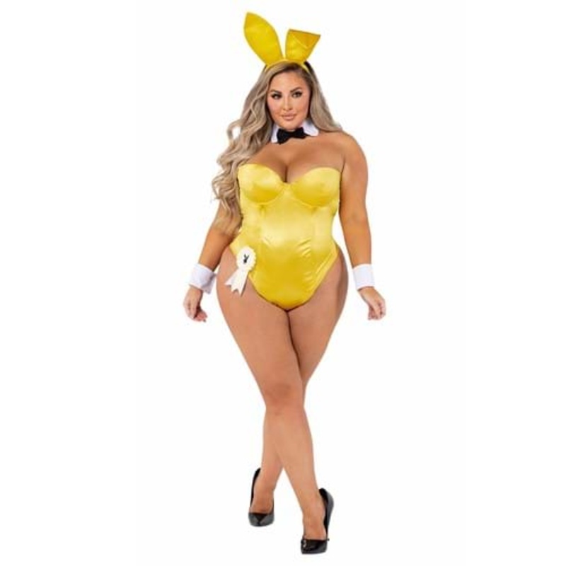 Playboy Plus Size Women's Yellow Bunny Costume 1X