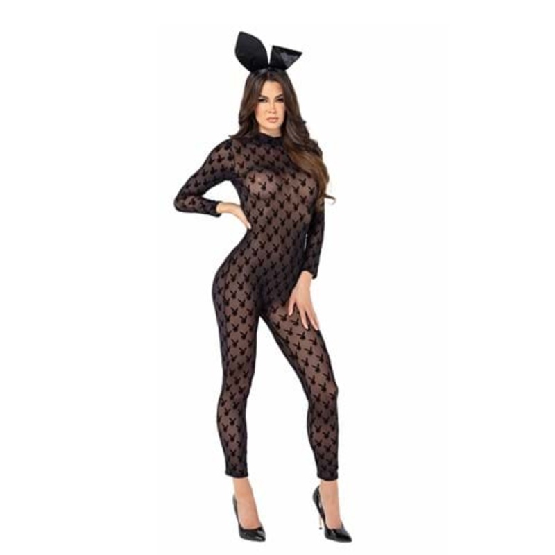 Playboy Sheer Bunny Bodysuit for Women X-Small