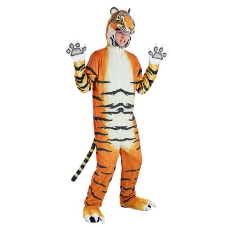 Realistic Tiger Costume for Adults Small