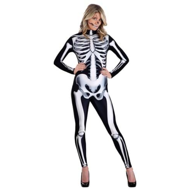 Skeleton Jumpsuit Costume for Women X-Small