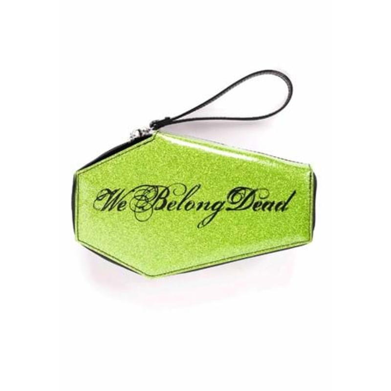 We Belong Dead Glittery Faux Patent Coffin Wallet Standard