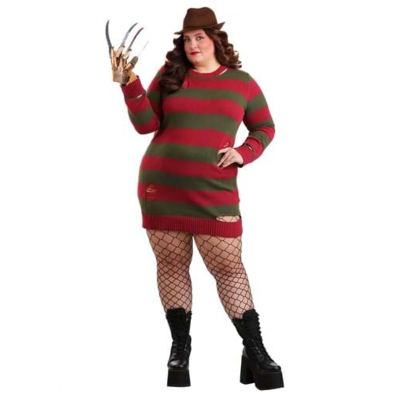 Women's Plus Size Freddy Krueger Costume Dress 1X