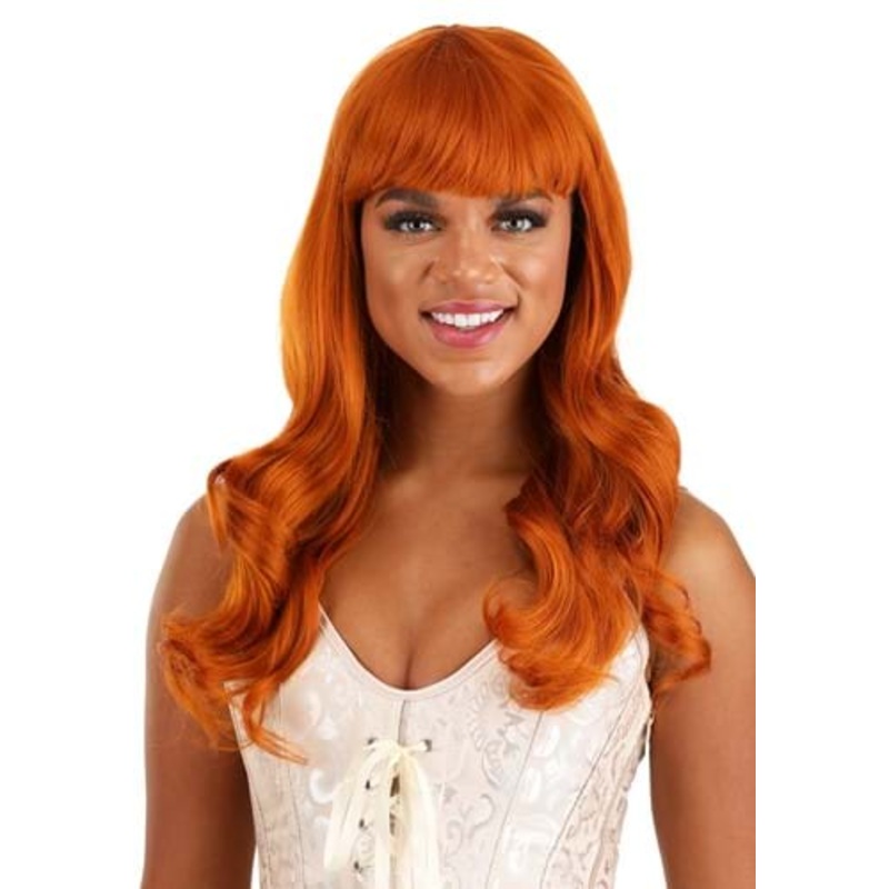 Rich Orange Long Wavy Wig for Women Standard