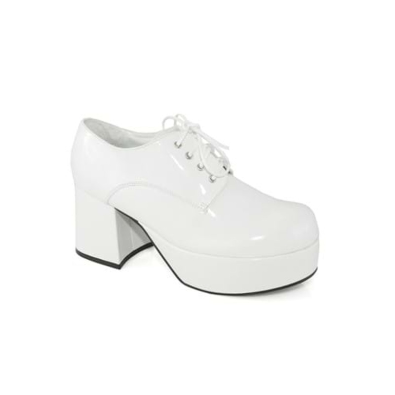 White Platform Pimp Shoes for Men X-Small