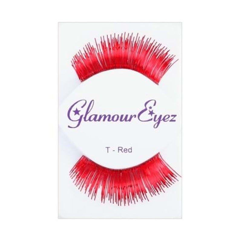 Women's Red Glamour Costume Eyelashes Standard