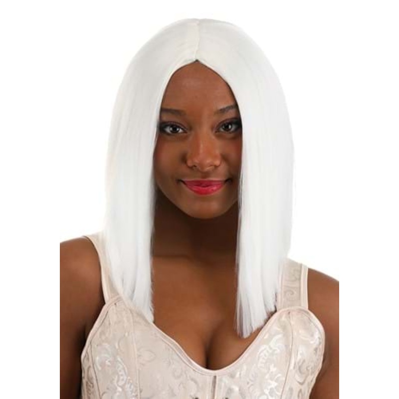 Bright White Long Bob Wig for Women Standard