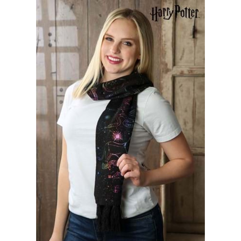 Hogwarts House Emblem Constellations Knit Scarf Standard