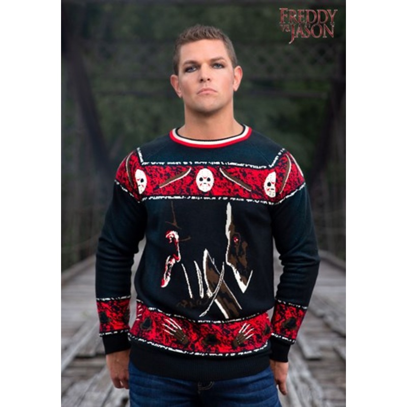 Adult Freddy vs Jason Halloween Sweater X-Small