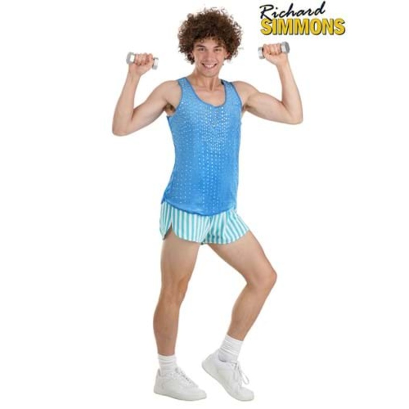 Blue Richard Simmons Costume for Adults Small